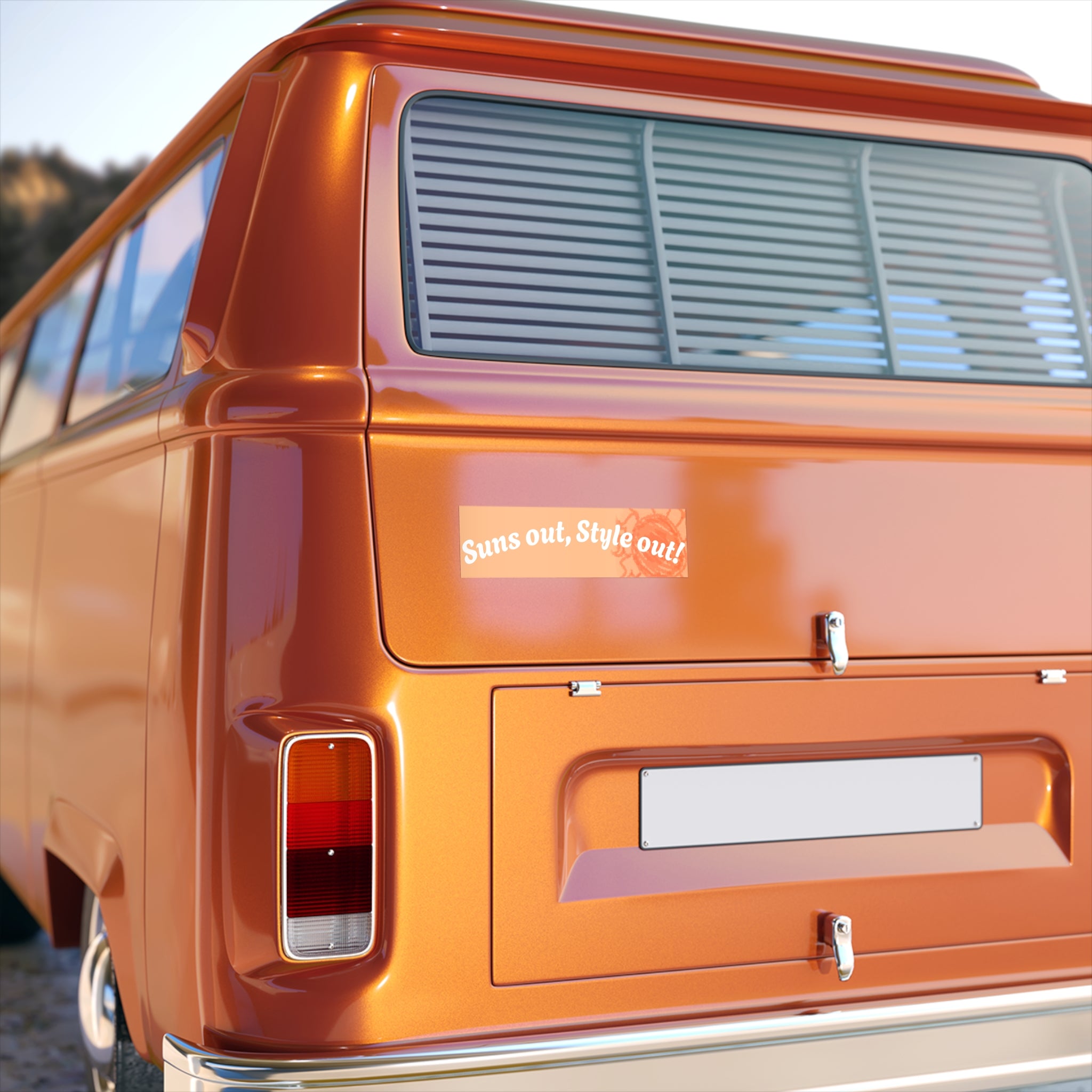 Suns Out, Style Out! Peach Beach Bumper Sticker