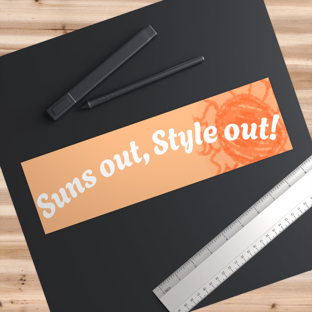 Suns Out, Style Out! Peach Beach Bumper Sticker