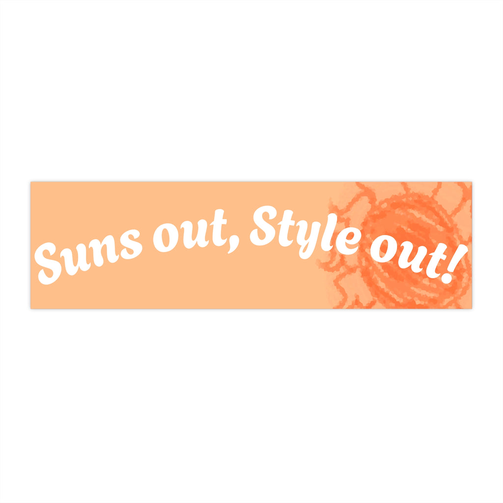 Suns Out, Style Out! Peach Beach Bumper Sticker